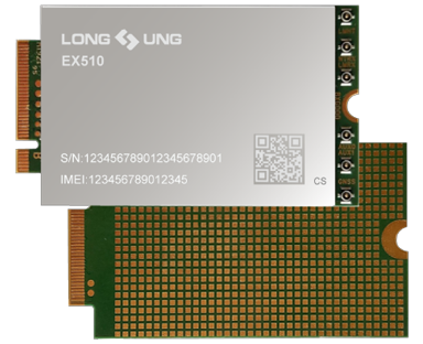 EX510 无线模块是龙尚科技研发的一款支持 5G NR/LTE-FDD/LTE-TDD/ WCDMA/GNSS 等多个频段的 M.2 接口通讯模块